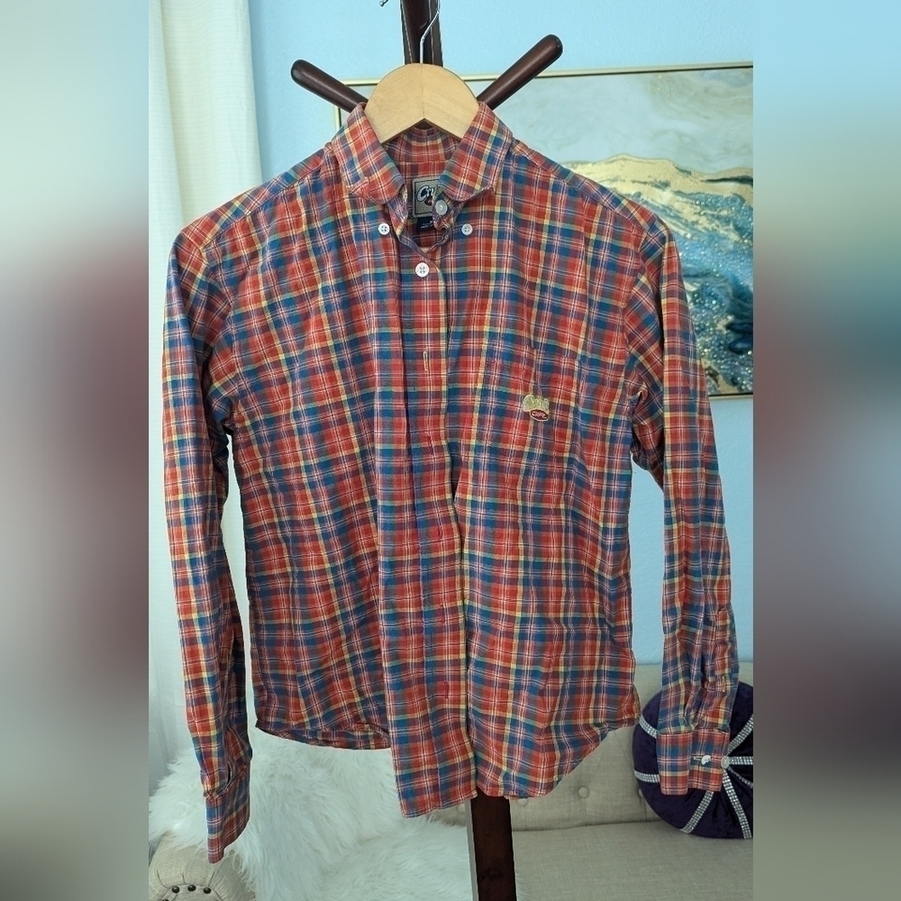 Cruel Girl Woman's Long Sleeve Plaid Button Down Shirt Size S